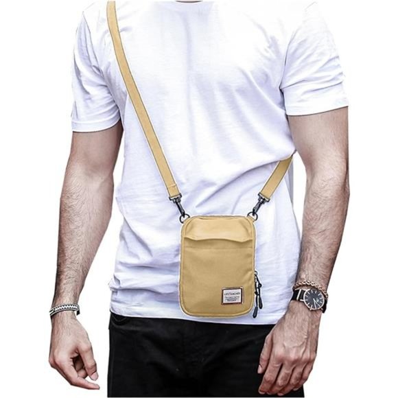 Small Crossbody Bag for Men, Mini Messenger Bag Shoulder Bag for Phone Passport - Picture 1 of 6